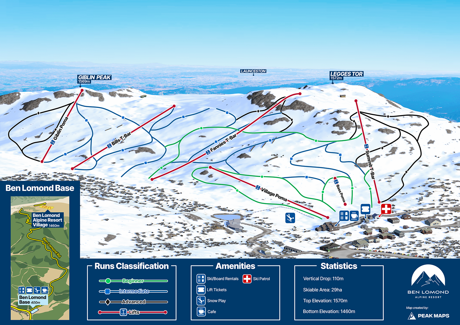 Ben Lomond Alpine Resort Map